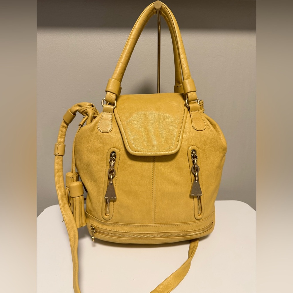 SEE BY CHLOE 2WAY Shoulder Bag Leather Tassel Yellow Authentic
